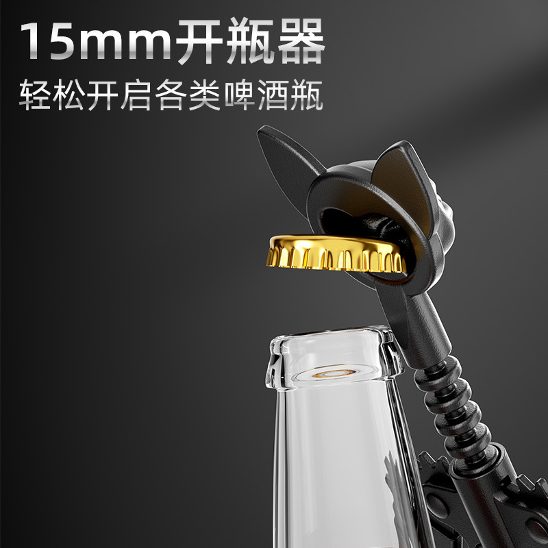 (2개) 새로운 아연 합금 박쥐 병 오프너 고급 샴페인 병 오프너 와인 맥주 이중 목적 병따개