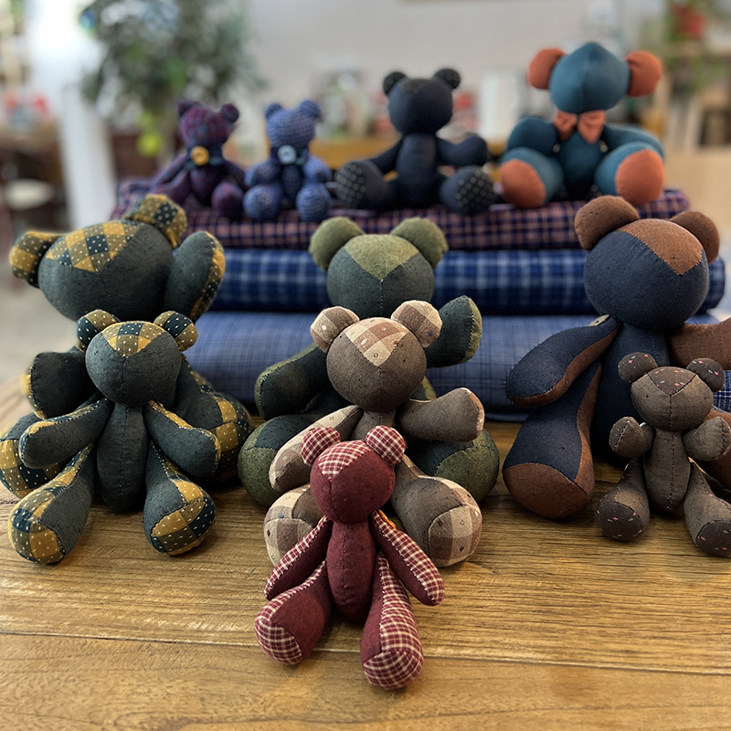 Hecho a mano DIY Lu bordado sin costuras oso muñeca material paquete creativo bordado decoración del hogar regalo abrazo oso