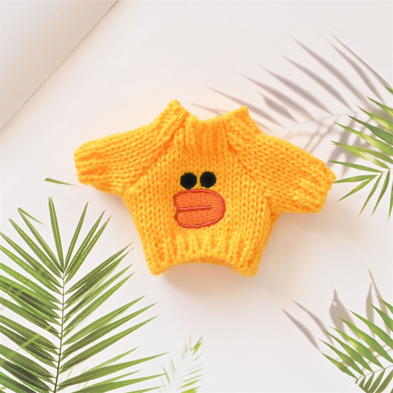 Venta caliente perro cabeza 14cm muñeco de peluche suéter colección de accesorios de ropa rabu ropa spot al por mayor