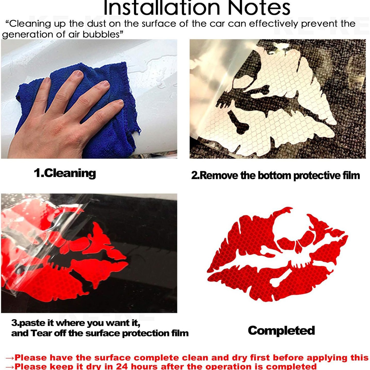 Kiss Of Death Skull Crossbones Lips Reflective Sticker Waterproof Car Motorcycle Helmet Notebook Decal_voghion.com