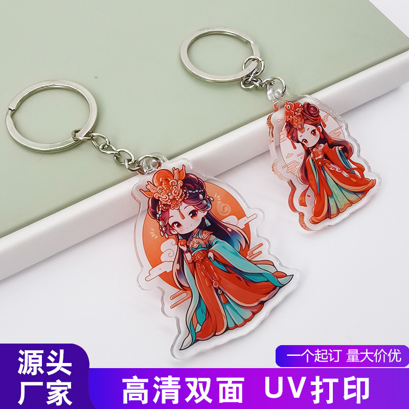 Acrylic key chain custom photo diy pendant custom wholesale cartoon animation pendant custom peripheral card