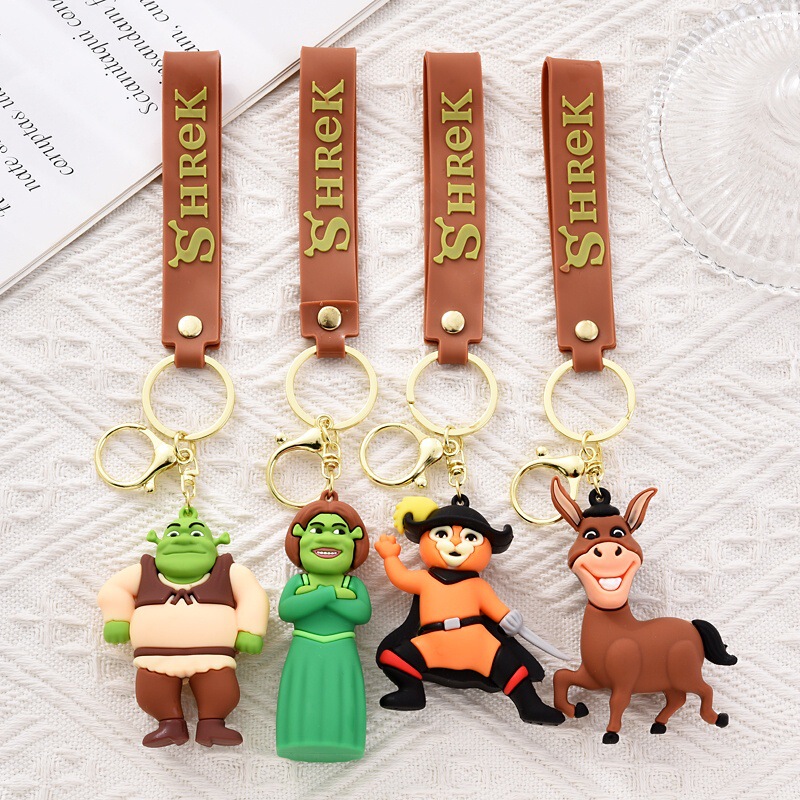 New Cross-Border Shrek Keychain Doll Creative Soft Rubber Bag Pendant Car Cartoon Keychain
