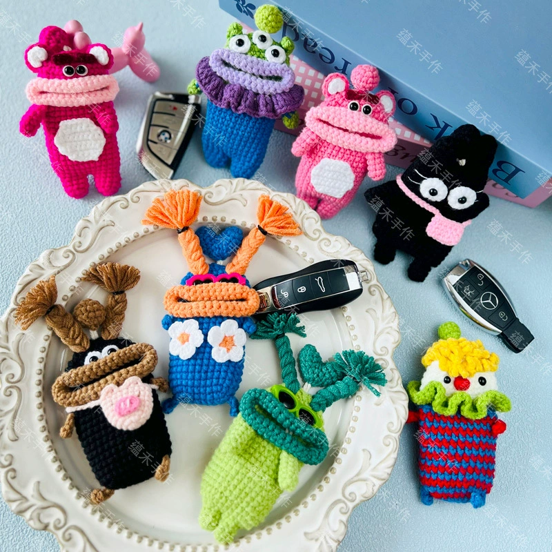 Защитный чехол для автомобильных ключей персонализированный креативный сосиски рот ключ сумка для хранения ручного плетения милый мультяшный чехол для ключей