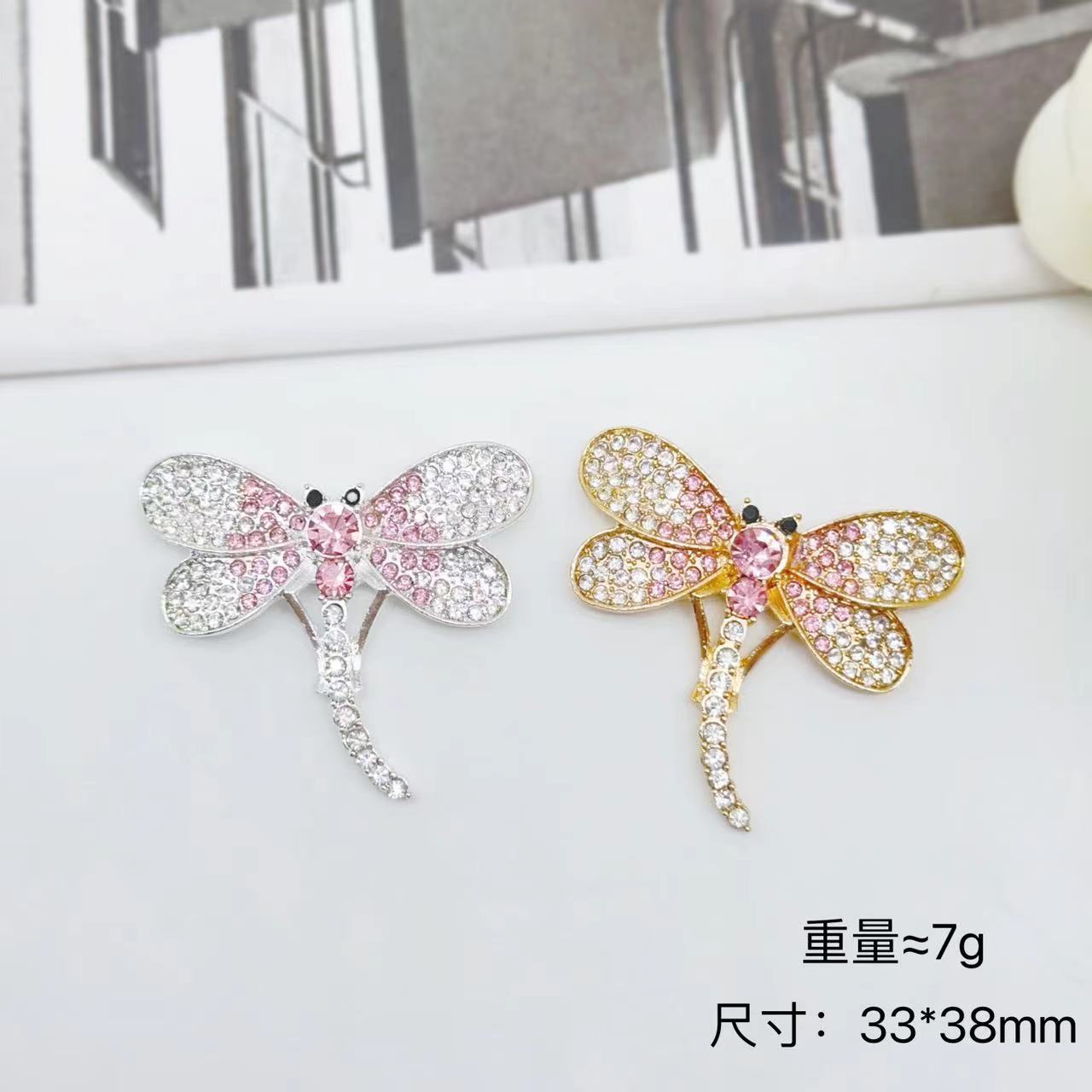 창조적 인 귀여운 다이아몬드가 박힌 잠자리 DIY 액세서리 아연 합금 공기 출구 장식 휴대 전화 액세서리