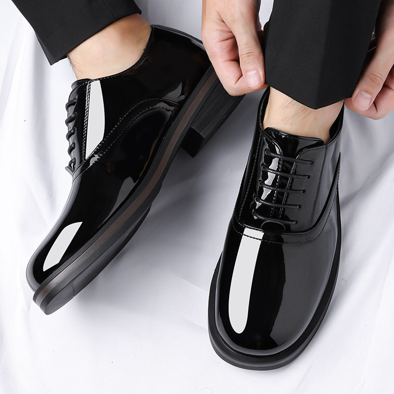 Giày Derby da đế dày cỡ lớn mũi tròn phong cách thanh lịch, giày công sở và dự tiệc cho nam — Màu nâu, màu đen