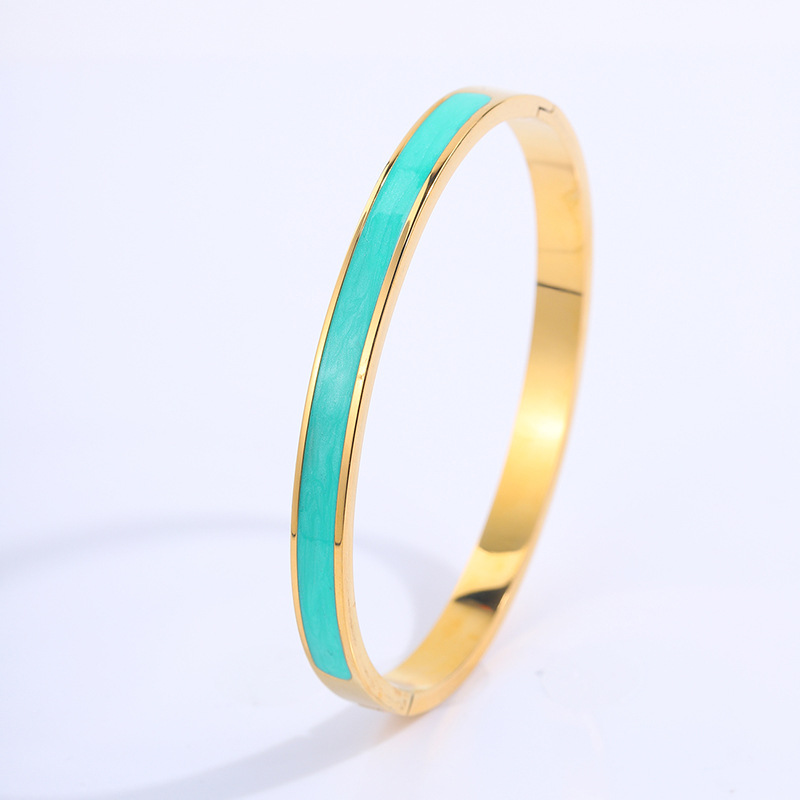 Pulsera de Esmalte 18K de Acero de Titanio Impermeable Hipoalergénica image 11