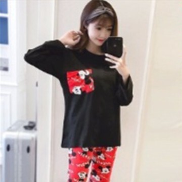 Long Sleeve Pajamas Women's Spring and Autumn Plus Size Pajamas Women's Summer Korean Style Outwear Women's Pajamas Plus Fatty Home Suit