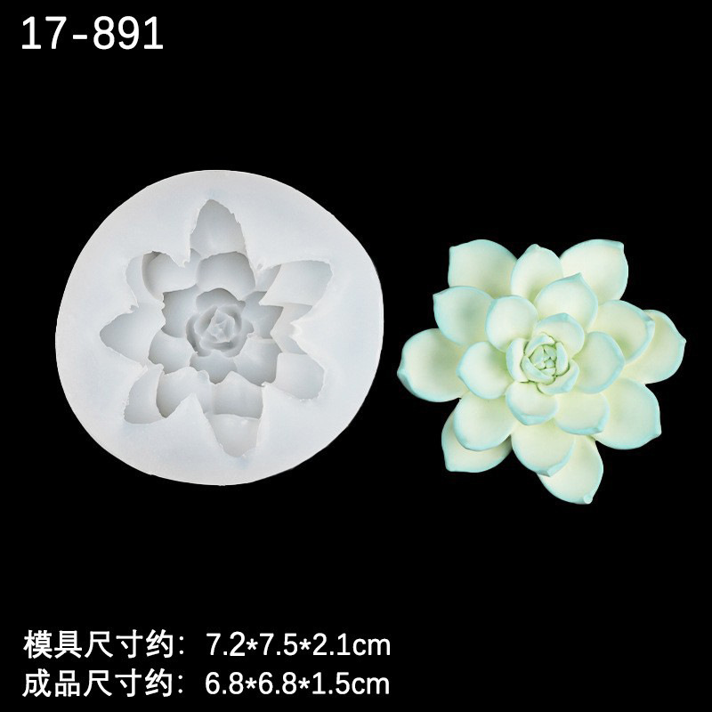 3D tridimensional suculenta silicona molde aromaterapia yeso vela epoxi jabón molde chocolate pastel mousse Decoración