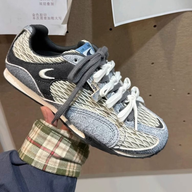 Jiaya ~ Fishnet Shoes 2025 Thick-Soled Breathable Casual Sports Running Shoes Easiest for Match Moral Training Shoes Increased Forrest Gump Shoes