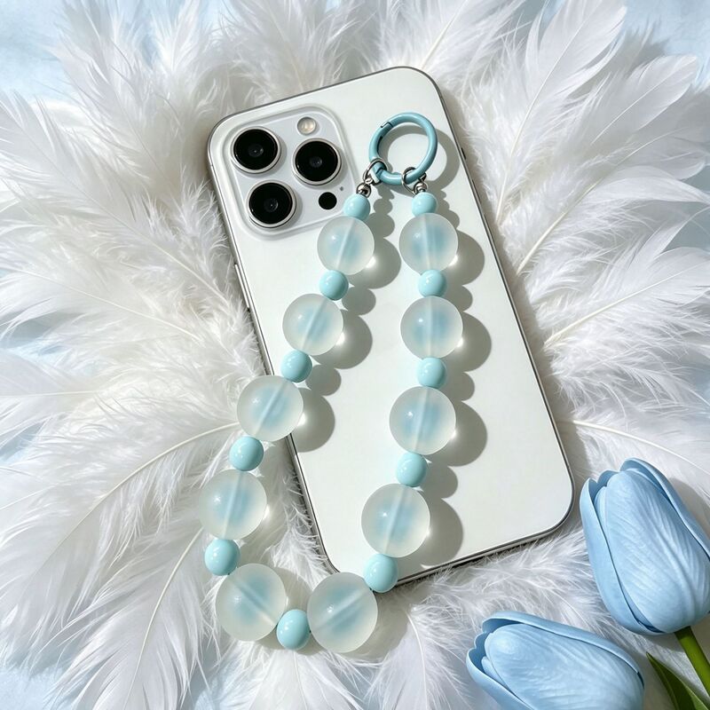Light luxury matte texture colorful beaded phone chain DIY gradient beads for girls and best friends, bag pendant bracelet Light luxury matte texture colorful beaded phone chain DIY gradient beads for girls and best friends, bag pendant bracelet
