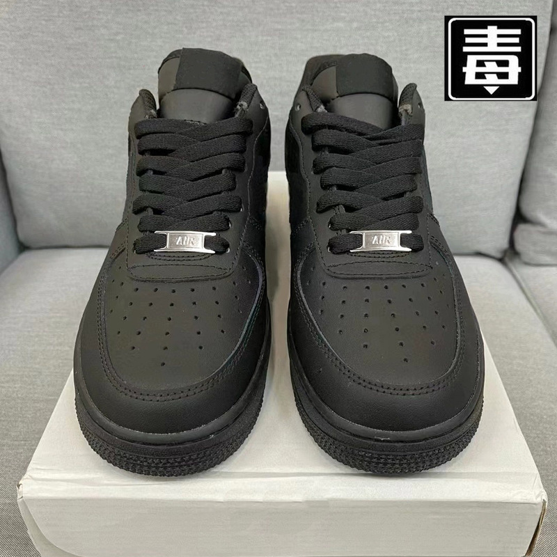 Air Force No. 1 black af1 black warrior men's and women's shoes pure original board shoes women's Putian shoes sneaker durable official