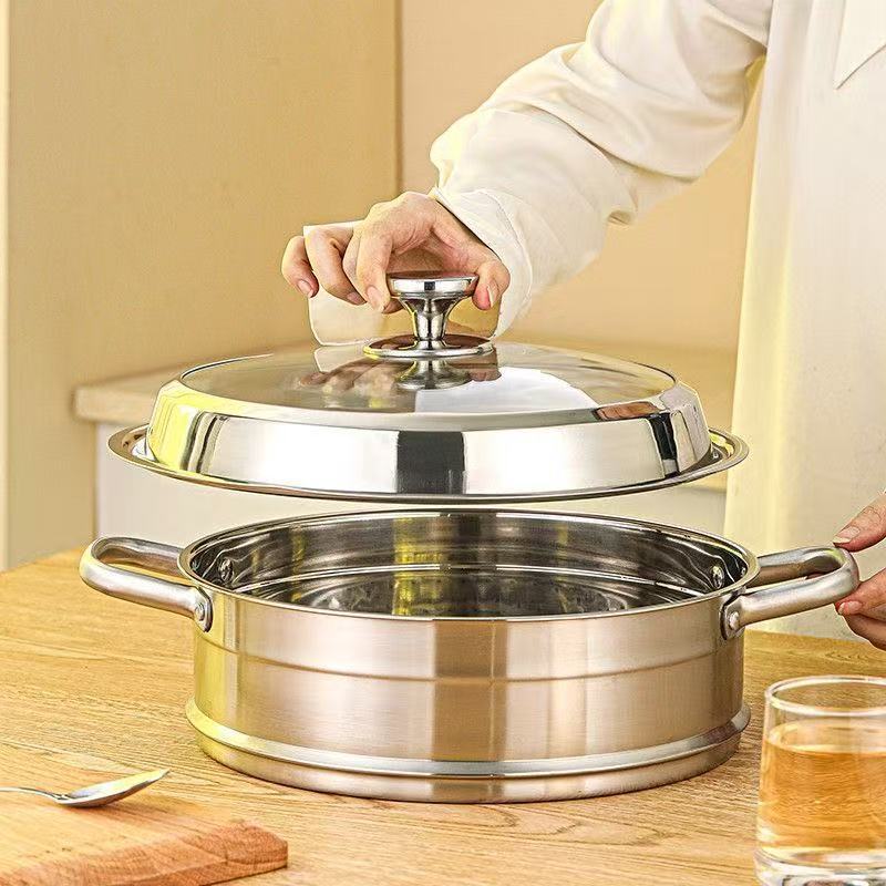 可视玻璃锅盖家用可立锅盖不锈钢蒸锅炒菜锅透明盖子耐高温
