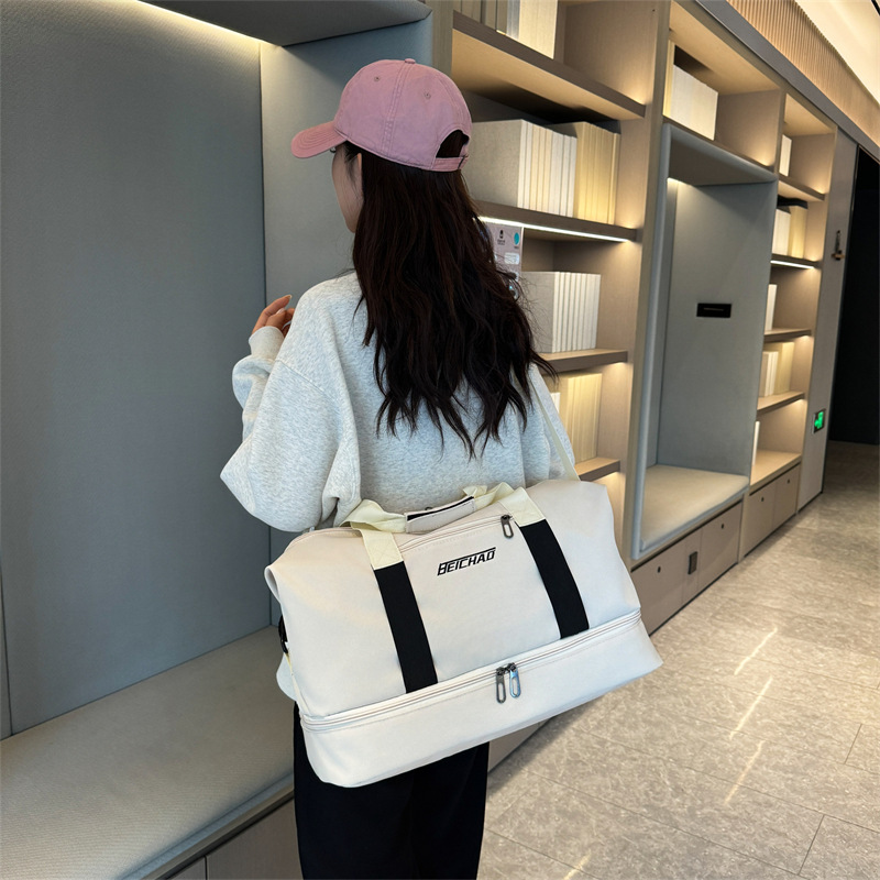 Travel bag, large capacity boarding luggage bag, dry wet separation shoe compartment bag, business travel fitness backpack_voghion.com