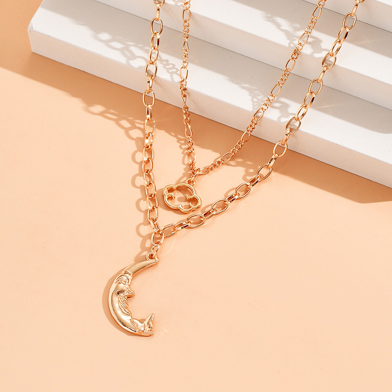 1 Piece Original Design Clouds Moon Alloy Plating Womenu0027S Layered Necklaces