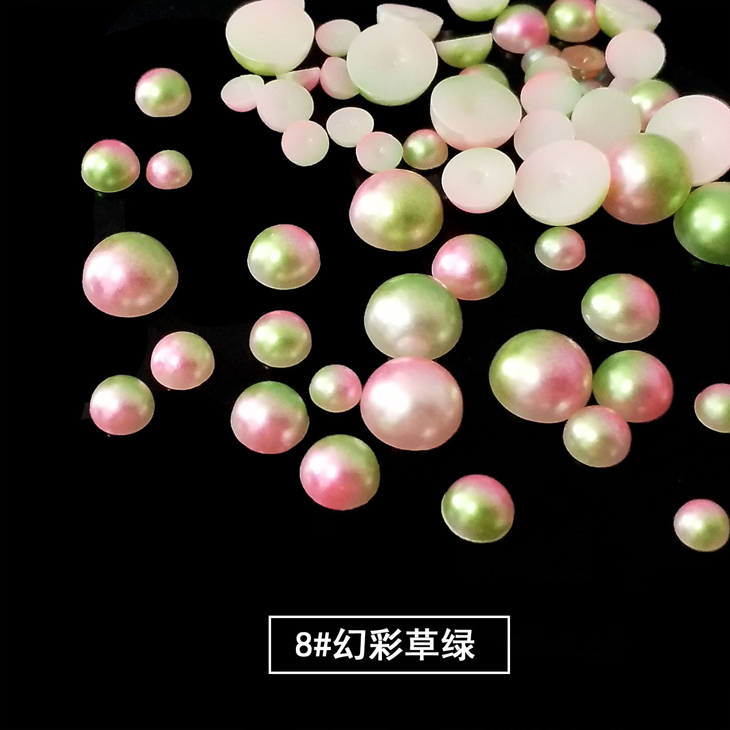 ABS perla de imitación de fondo plano semicírculo Perla media superficie de color perlas sueltas accesorios de ropa parche hecho a mano accesorios de la joyería de bricolaje