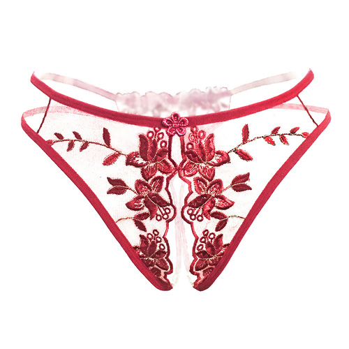 Sexy sexy underwear, Japanese style open-fit, no-take-off thong, see-through embroidery, hot and tempting underwear for women 3038