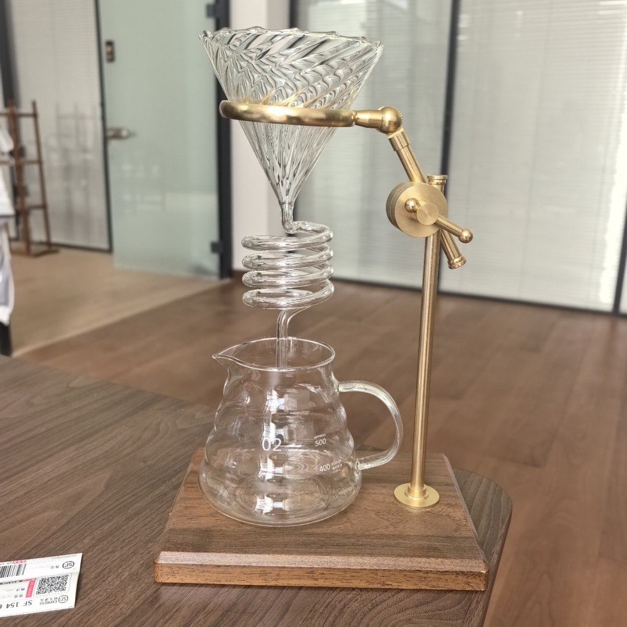 新款咖啡木托过滤冲杯 咖啡漏斗 玻璃滤杯咖啡壶套装滤咖啡壶