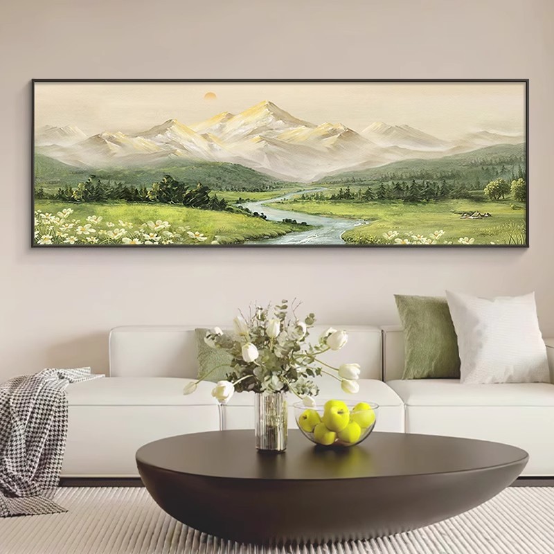 日照金山客厅装饰画山水风景画西墙沙发背景墙挂画2025新款壁画|undefined