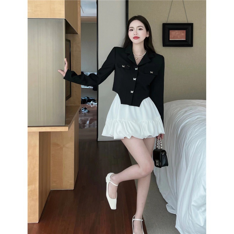 temperament Small fragrant wind have cash less than that is registered in the accounts Hem Irregular suit coat Paige Show thin Pompous skirt Two piece set