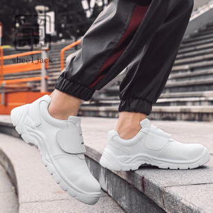 Wanjin Ding Anti-Smash and Anti-Puncture Men's Fashionable Steel Toe-Cap Safety Protective Shoes Popular Versatile Labor Protection Shoes Fashion New