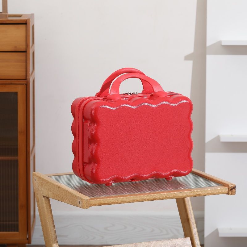 Estuche de cosméticos de 14 pulgadas nuevo maleta pequeña linda bolsa de cosméticos portátil portátil portátil mini almacenamiento de equipaje