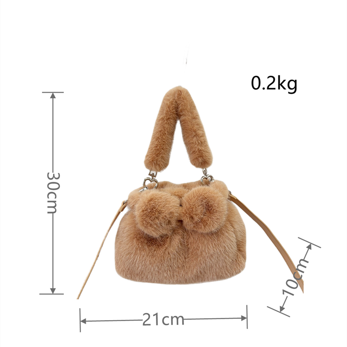 Shoulder Bag, New Plush Handbag For Autumn And Winter 2024, Fashionable And Popular Bow-knot Versatile Lady's High-end Crossbody Bag._voghion.com