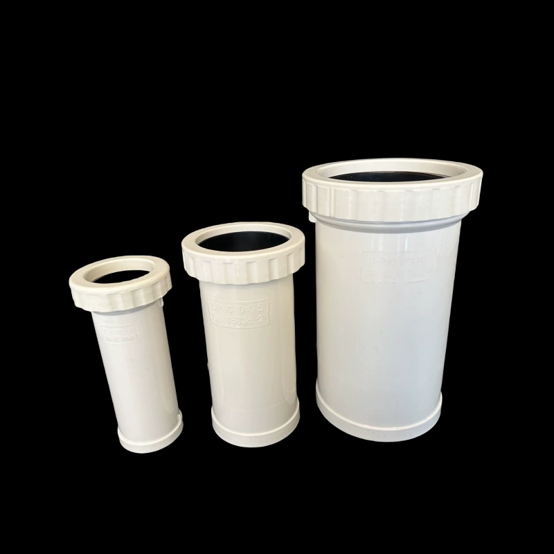 PVC thread telescopic section 110 extended double-section plastic drainage fitting compensator bellows adjustable