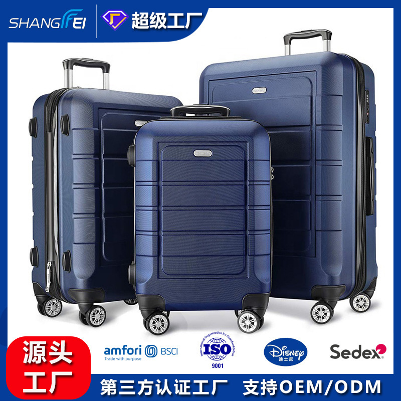 Source Manufacturer Cross-Border Three-Piece Trolley Case Abs Material Suitcase Password Boarding Universal Wheel Travel Luggage