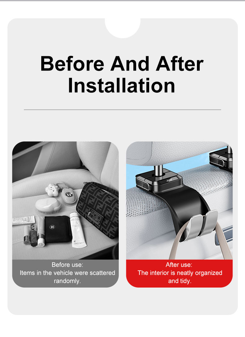 Car Seat Soft Hook for Rear Seat Backrest, Multifunctional Small Hook for Car Interior Use