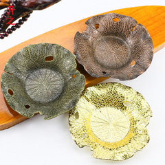 One piece dropshipping coaster, high temperature resistant saucer, insulated tea ceremony accessories, incense base, lotus leaf metal coaster
