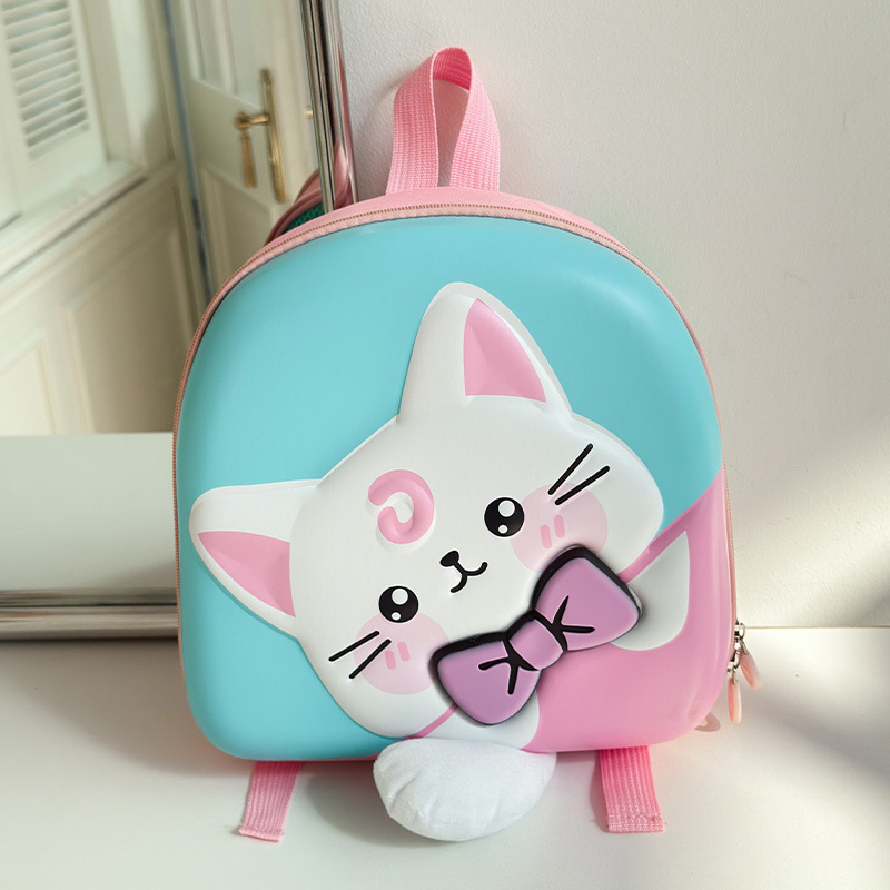 Mochila de dibujos animados para niños y niñas, linda y sonora, gran cola, gato, mochila de bebé, nueva mochila de huevo para niños