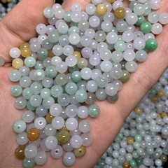 5.5mm翡翠散珠三色のモチ種数珠玉器工芸品玉珠珠卸売り