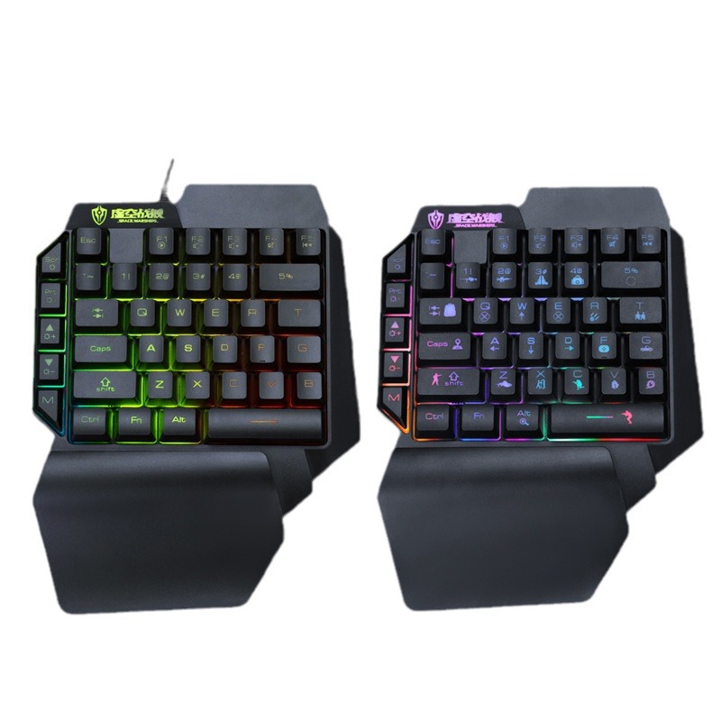 18 du F6 teclado de una sola mano colorido juego de pollo teclado de teléfono móvil teclado de juego móvil teclado de trono