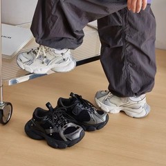 儿童老爹鞋2025春秋新款订书机女童运动鞋透气男童网面跑步鞋复古