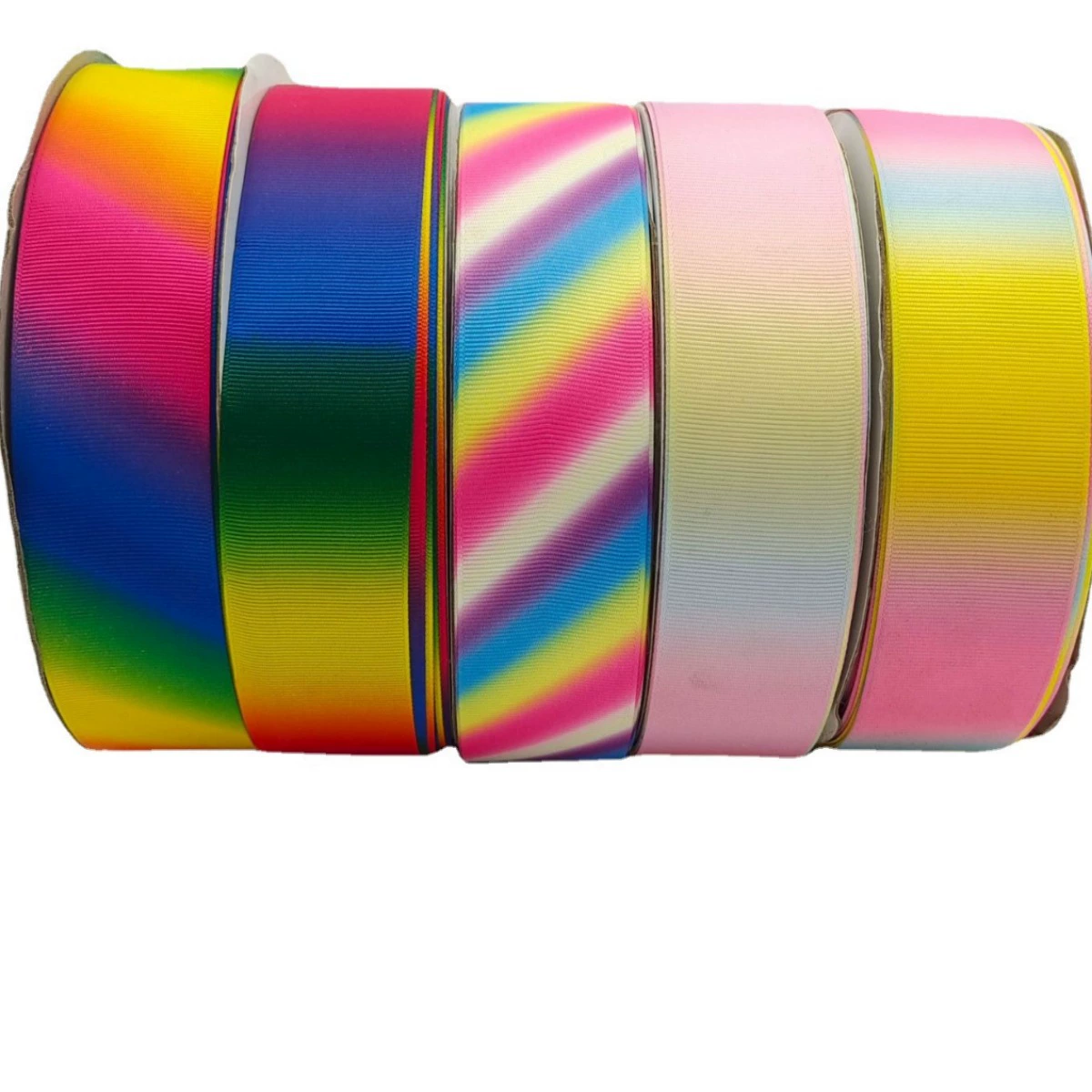 Фабрика в запасе оптовая продажа нервюра градиента семи радуги с полиэстером с цифровой упаковкой подарочной коробки цветка передачи тепла