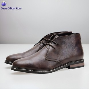 Large Size Short Boots Leather Men's Desert Shoes Retro Boots