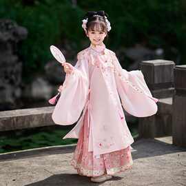 新款簪花儿童摄影服装民国风马面裙汉服女童艺术照写真拍照服装