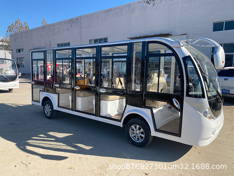 Electric Sightseeing Vehicles for Tourist Attractions, 11-23 Seats, Fully Enclosed, for Real Estate Sales Offices, Reception Vehicles, Factories, and Schools