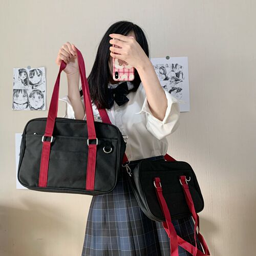 jk bag uniform bag female student Japanese bag shoulder portable canvas college school bag night market stall supply