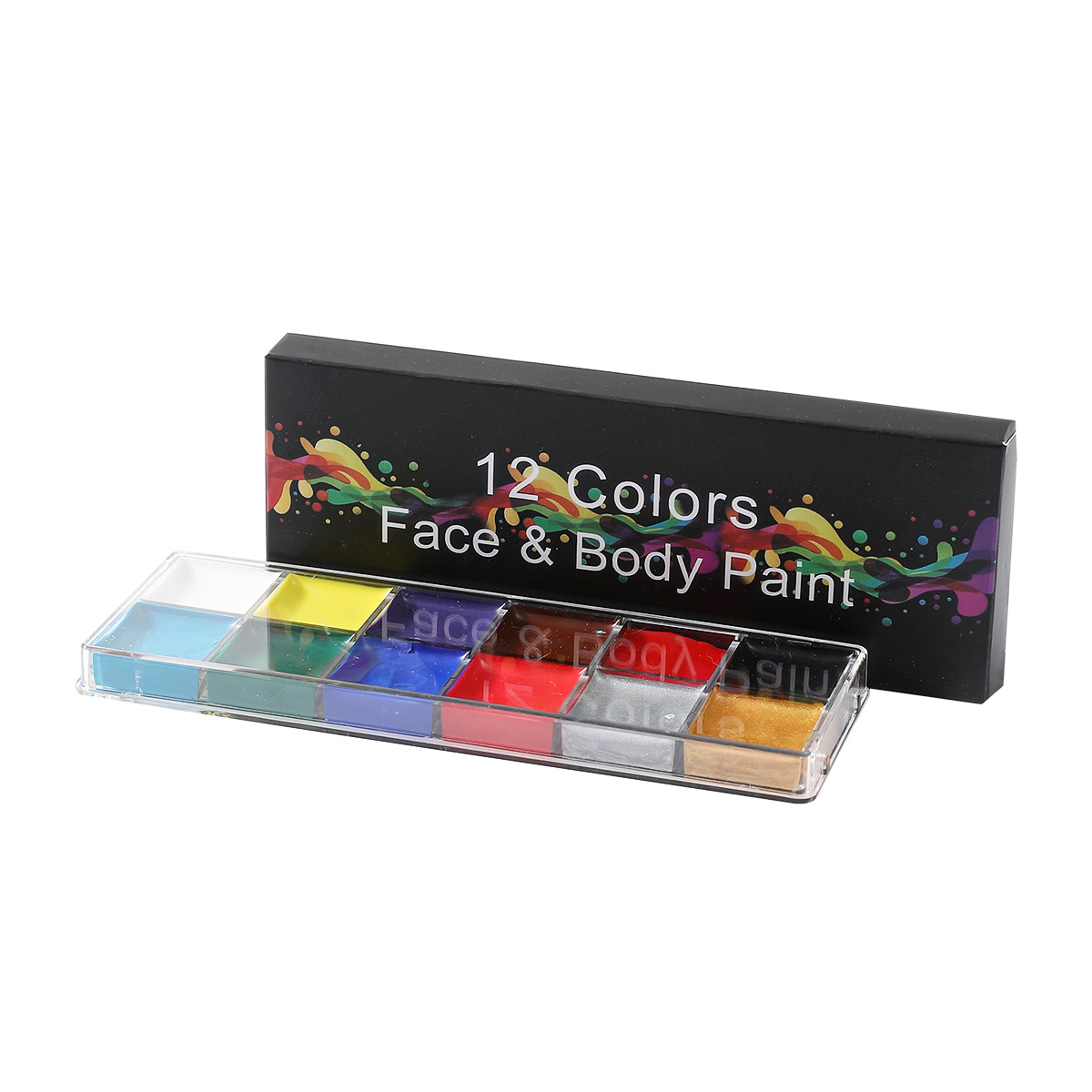 Fabricante directo de comercio exterior 12 colores de pintura al óleo cuerpo humano pintura al óleo cuerpo cara de Navidad espectáculo dramático