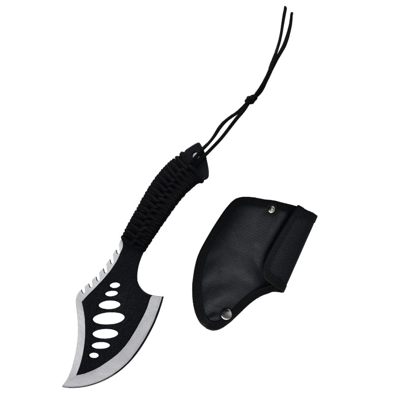 Cross-border special outdoor multi-functional axe, black warrior tomahawk, camping knife and axe equipment, multi-use axe survival tool