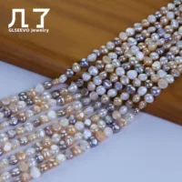 Сильный яркий цвет 5-6 мм, натуральный пресноводный жемчуг, двусторонний свет, горизонтальное отверстие, барокко, свободные бусины специальной формы, ожерелье, аксессуары