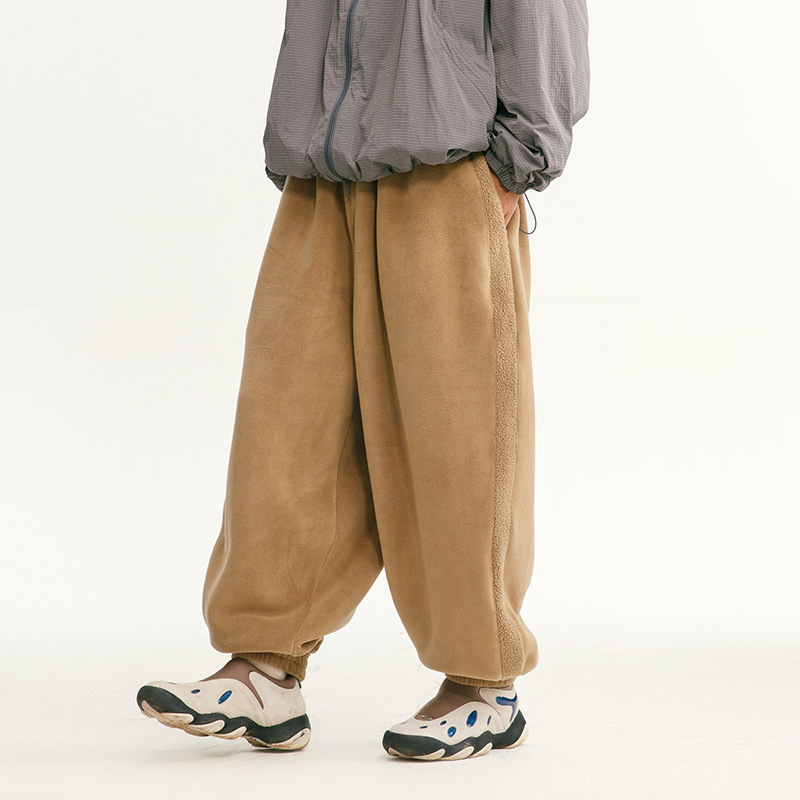 City Fanpin 2024 Winter New 450G Heavy Super Loose Super Soft Teddy Wool Knitted Pants