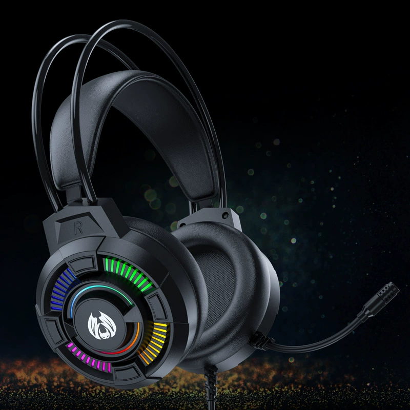 BATXELLENT M81 Роскошные игровые наушники с 360° omnidirectional микрophones, RGB LED подсветка, память foam USB