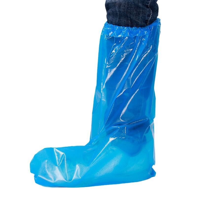 Botas de lluvia desechables Fundas para zapatos Tubo largo de tubo alto días de lluvia Botas de lluvia de plástico transparentes impermeables y antideslizantes Fundas para zapatos gruesas y a prueba de lluvia