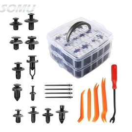 300pcs盒装卡扣汽车推式固定夹和自动紧固件尼龙保险杠挡泥板铆钉