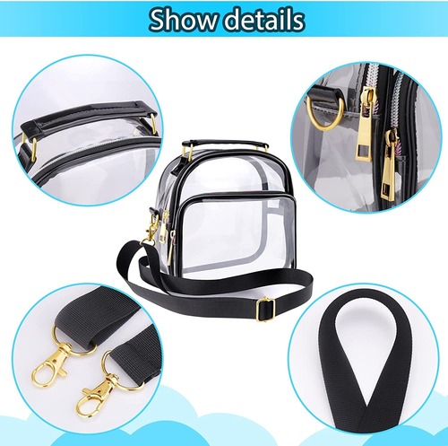 Transparent bag gathering event, PVC transparent colorful chain crossbody bag, transparent hand-held bag, concert hand-held bag