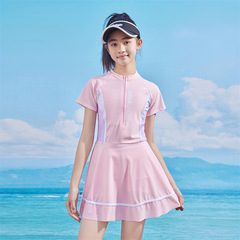 2024 New Children's Swimsuit for Girls, Middle-Size Toddlers, One-Piece Swimwear with Sun Protection and Quick-Drying for Girls, Princess Baby Swimming Suit