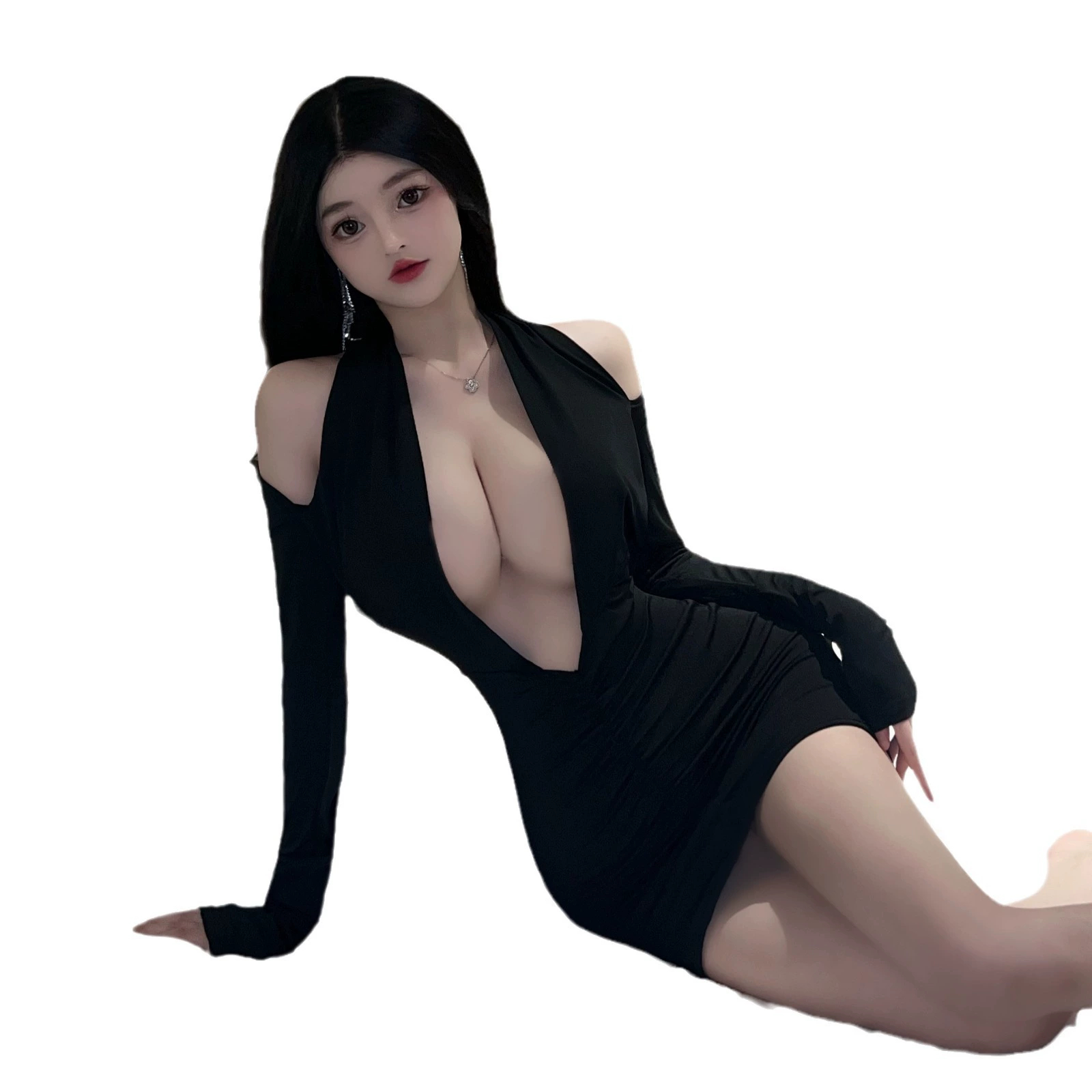 Sexy underwear with backless long-sleeve