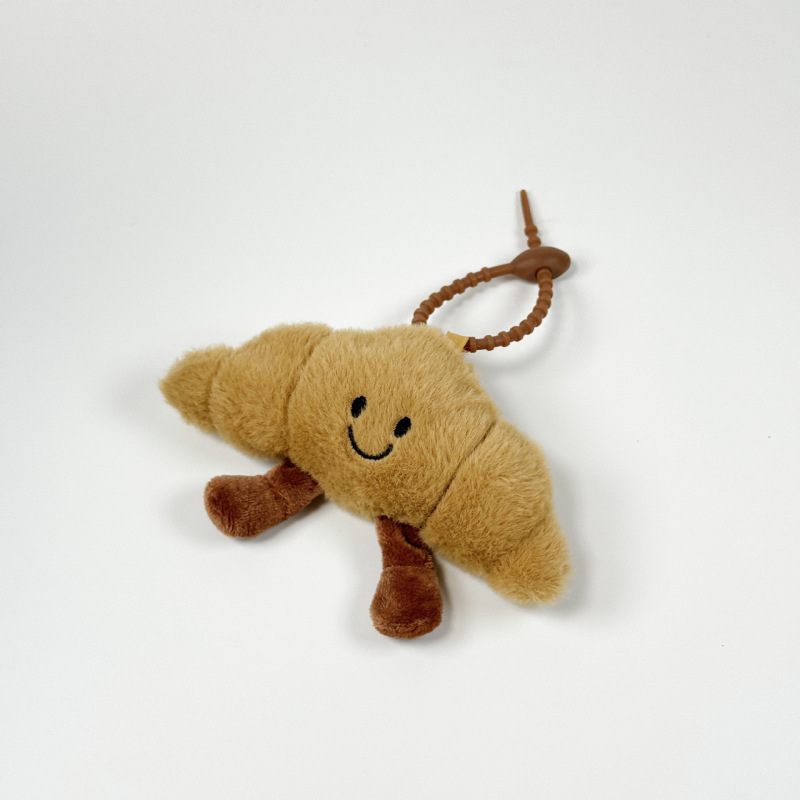 かわいいぬいぐるみグルメパンペンダントキーホルダー装飾人形バゲットクロワッサン多用途ペンダント人形卸売|undefined